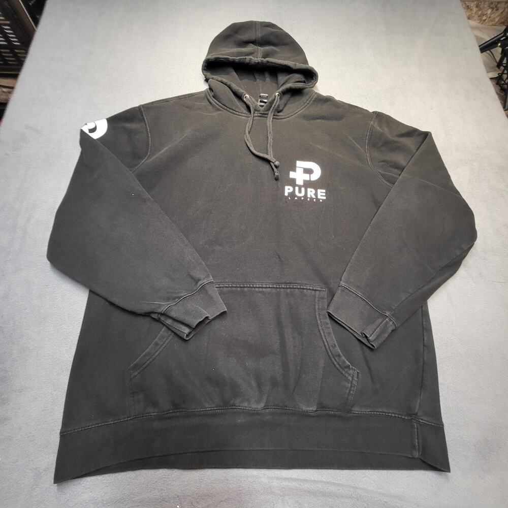 Pure Lapeer Hoodie Mens 2XL Black Pullover Sweatshirt Long Sleeve Michigan